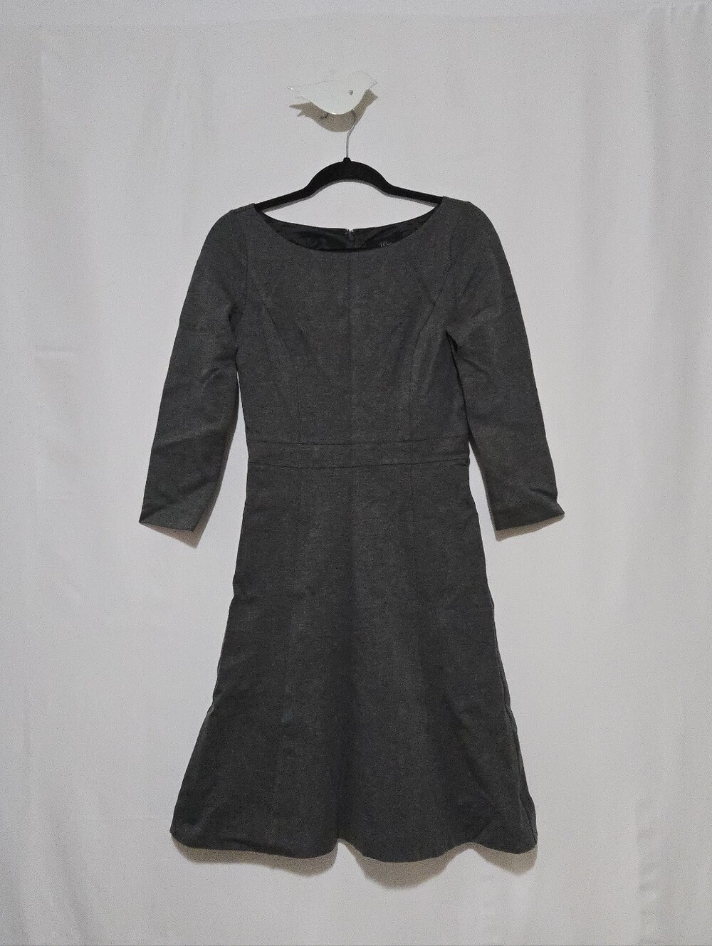 J.Crew Fit & Flare Ponte Dress - A-Line Skirt - Charcoal Gray- Tailored - Size 4